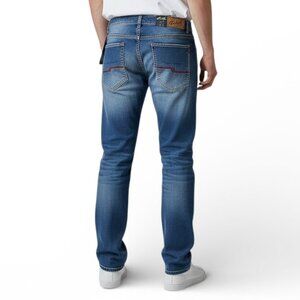 True Luck Straight Leg Jeans Men's Size 34x30 Valentines Day Red Stitched BKE